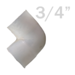 3/4" Elbow White L Bow