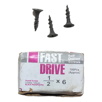 Fast Driver Black Screw 1/2 x6