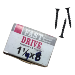 Fast Driver Black Screw 1-1/4 x 8
