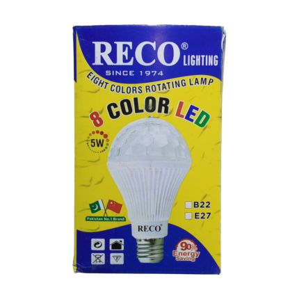 Reco 8 Color Led Roating Lamp E27