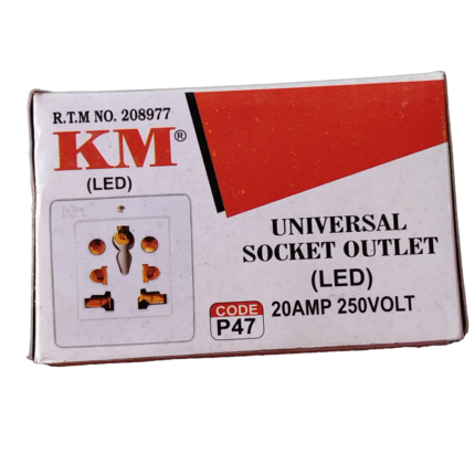 KM Computer Socket LED 5 in 1 Flush Socket