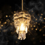 Fanoos Chandeliers Metal Chrome Frame Crystle Pins Local