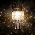 Wall Lamp Golden Chrome Glass