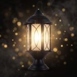 Outdoor Pillar Light Black Metal Shed Mehrab
